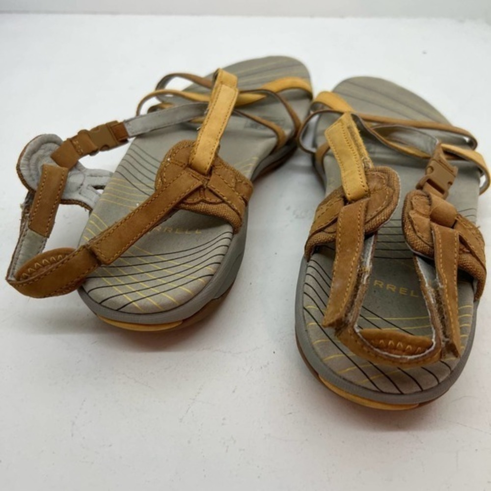 Merrell womens aster sport sandals ginger leather uppers cushion sole size 11 - Picture 7 of 11
